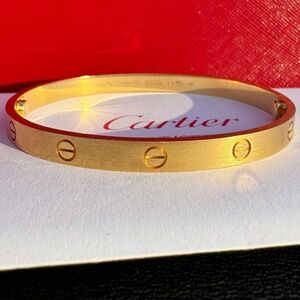 Cartier 18k yellow gold Brushed LOVE BRACELET CLASSIC MODEL size 20 full set 202
